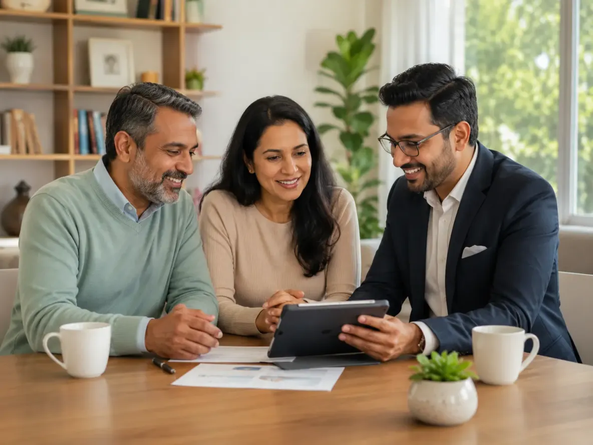 Advisor reviewing employee benefits with business clients